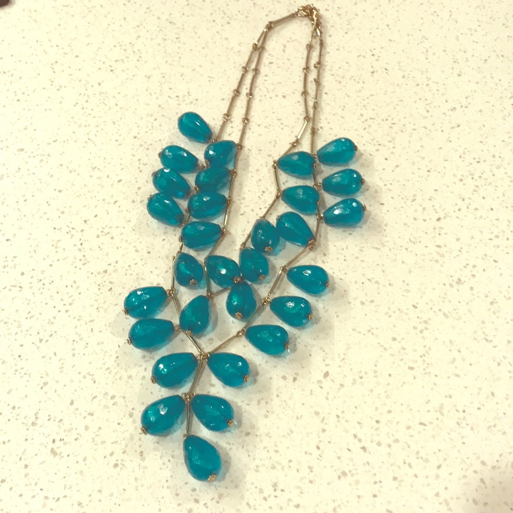 Teal and gold necklace